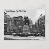 Overwinteren op het Union Square 001 Black White 0 Briefkaart (Voorkant)