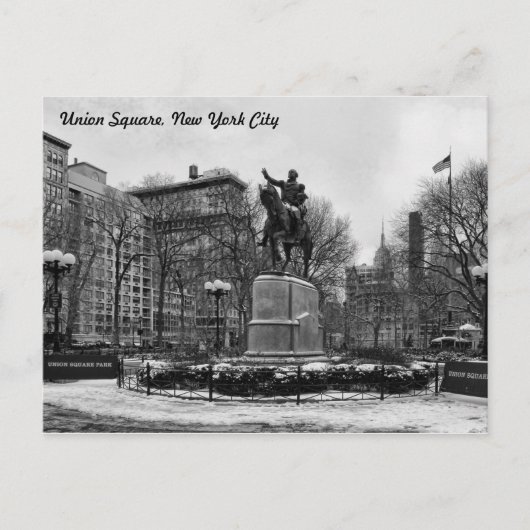 Overwinteren op het Union Square 001 Black White 0 Briefkaart (Voorkant)