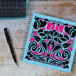 Overwoekerde Illustratie Art Nouveau Notitieboek