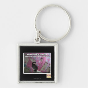 Overwon het gevreesde roze sleutelhanger