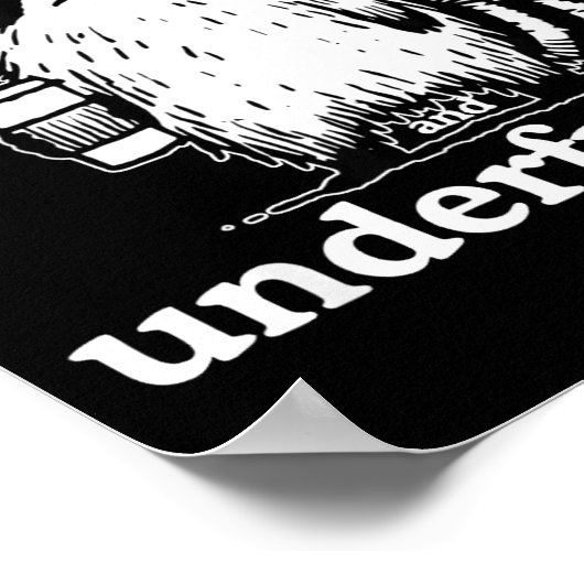 Overworked And Underfored Funny Raccoon Coffee Say Poster (Hoek)