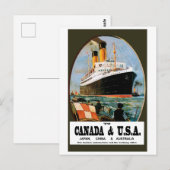 Overzee-cruiseschip naar Canda en de Verenigde Sta Briefkaart (Voorkant / Achterkant)