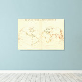 Overzicht 2 van de wereldkaart canvas afdruk (Insitu (Houten vloer))