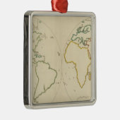 Overzicht 2 wereldkaart metalen ornament (Rechts)