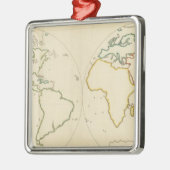 Overzicht 2 wereldkaart metalen ornament (Links)