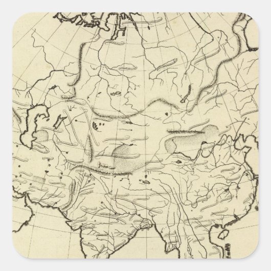 Overzicht Azië Vierkante Sticker (Voorkant)