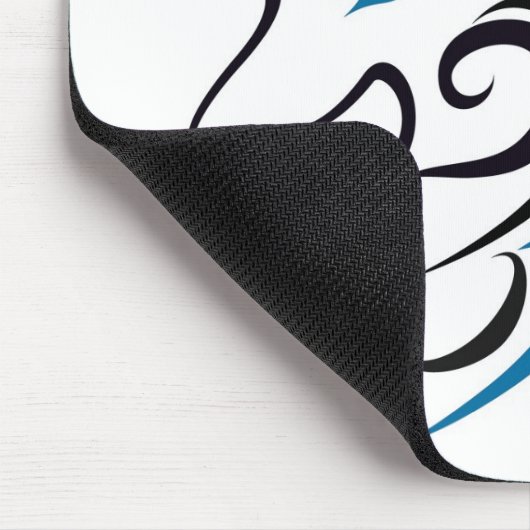 Overzicht Blauwe en zwarte wolfkop Muismat (Hoek)