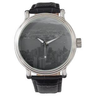 Overzicht China Hong Kong City Skyscrapers Horloge