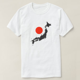 Overzicht en cirkel van de Japanse kaart T-shirt