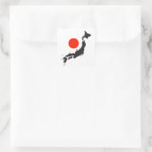 Overzicht en cirkel van de Japanse kaart Vierkante Sticker (Tas)