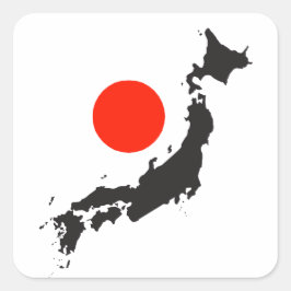 Overzicht en cirkel van de Japanse kaart Vierkante Sticker