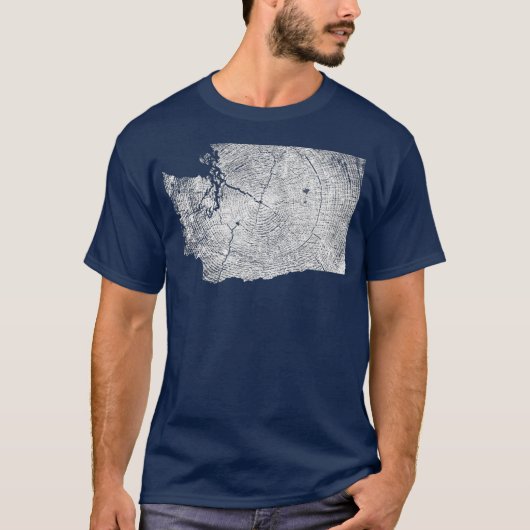 Overzicht Groeiing Washington State Tree Rings T-shirt (Voorkant)