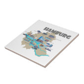 Overzicht Hamburg-kaart Tegeltje (Zijkant)