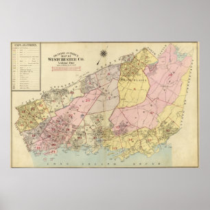 Overzicht, indexkaart Westchester County Poster