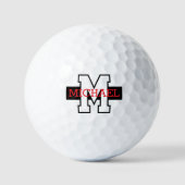 Overzicht monogram en naam golfballen (Voorkant)