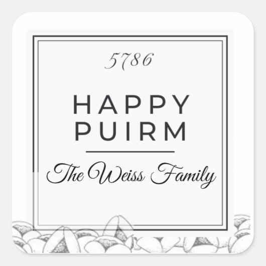 Overzicht Purim Label (Voorkant)