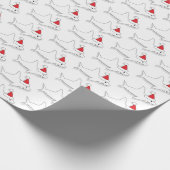 Overzicht Shark Santa Hat White Kerstfeestdag Cadeaupapier (Hoek)