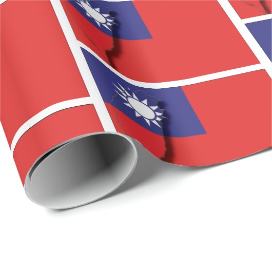 Overzicht TAIWAN-VLAG toewijzen Cadeaupapier (Rol Hoek)