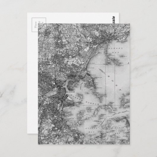  overzicht van Boston Briefkaart (Voorkant / Achterkant)