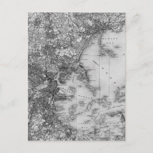  overzicht van Boston Briefkaart (Voorkant)