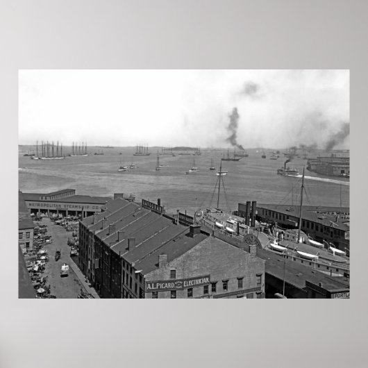 Overzicht van Boston Harbour (Voorkant)