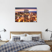Overzicht van Boston 's nachts Canvas Afdruk (Insitu (Slaapkamer))