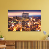 Overzicht van Boston 's nachts Canvas Afdruk (Insitu (Woonkamer))