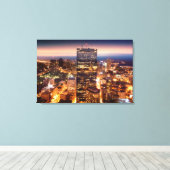 Overzicht van Boston 's nachts Canvas Afdruk (Insitu (Houten vloer))
