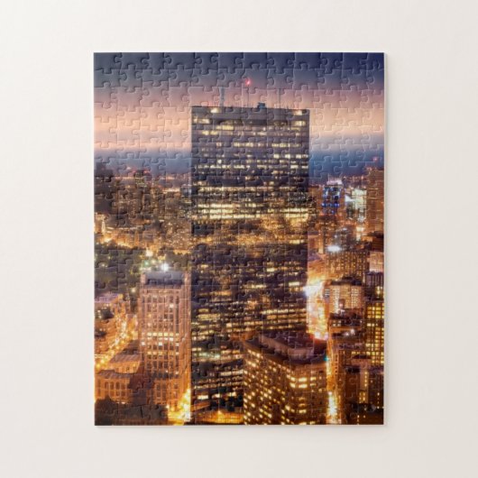 Overzicht van Boston 's nachts Legpuzzel (Verticaal)