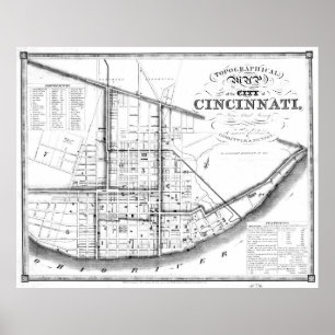  overzicht van Cincinnati Ohio (1841) BW