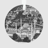  overzicht van de blauwe moskee in Istanbul 1970 Ornament (achterkant)
