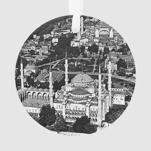  overzicht van de blauwe moskee in Istanbul 1970 Ornament (achterkant)