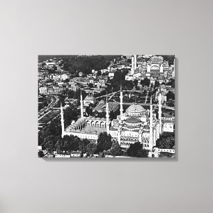 overzicht van de blauwe moskee in Istanbul Canvas Afdruk