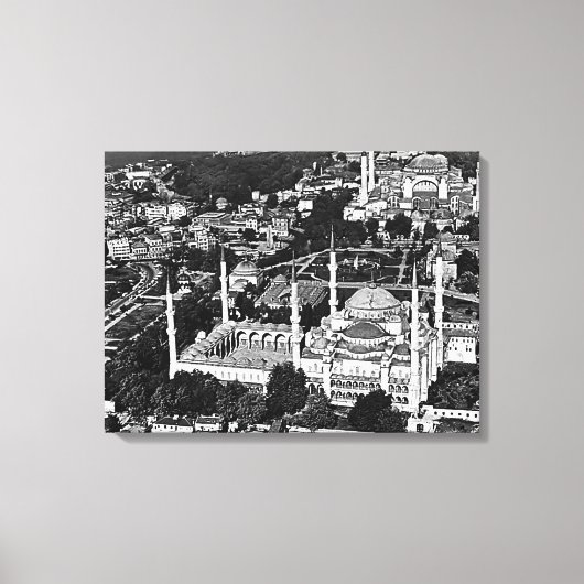  overzicht van de blauwe moskee in Istanbul Canvas Afdruk (Voorkant)