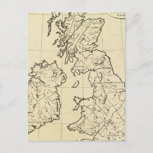 Overzicht van de Britse eilanden Briefkaart (Voorkant)