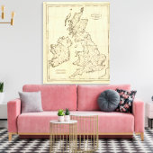 Overzicht van de Britse eilanden Canvas Afdruk (Insitu (Woonkamer))