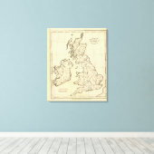 Overzicht van de Britse eilanden Canvas Afdruk (Insitu (Houten vloer))