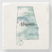 Overzicht van de illustratie van de staat Alabama Stenen Onderzetter (Voorkant)