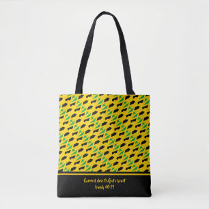 Overzicht van de JAMAICA-kaart   Christelijke scri Tote Bag