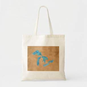 Overzicht van de kaart van het grote Merensilhouet Tote Bag