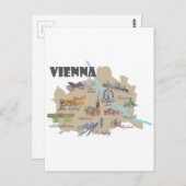 Overzicht van de kaart van Wenen Oostenrijk (Voorkant / Achterkant)