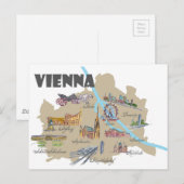 Overzicht van de kaart van Wenen Oostenrijk (Voorkant / Achterkant)