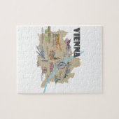 Overzicht van de kaart van Wenen Oostenrijk Legpuzzel (Horizontaal)
