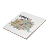 Overzicht van de kaart van Wenen Oostenrijk Tegeltje (Zijkant)