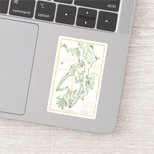  overzicht van de kust van Puget Sound Washington  Sticker