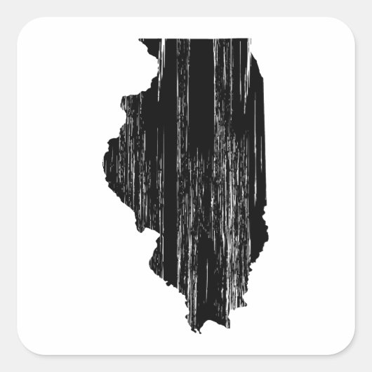 Overzicht van de noodtoestand in Illinois Vierkante Sticker (Voorkant)