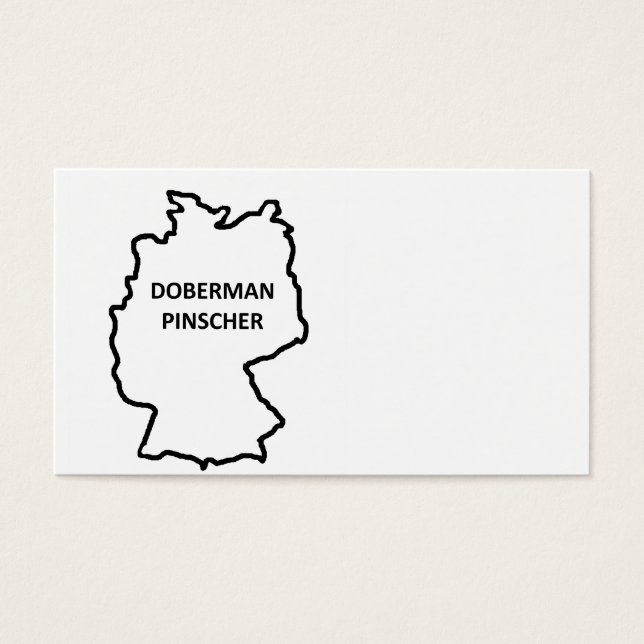 overzicht van de oorsprong van doberman pinscher visitekaartje (Voorkant)