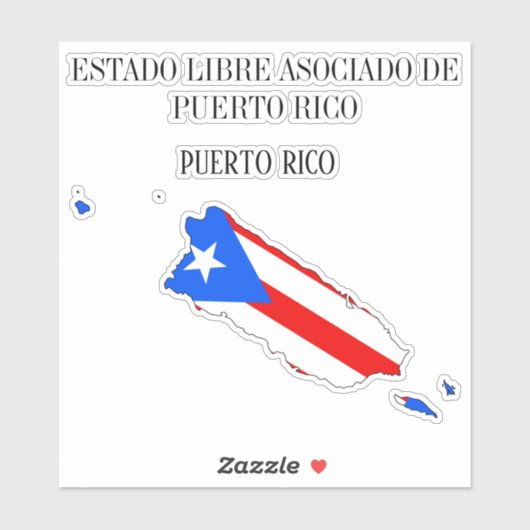 Overzicht van de plattegrond Puerto Rico Sticker (Vel)