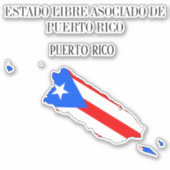 Overzicht van de plattegrond Puerto Rico Sticker (Voorkant)