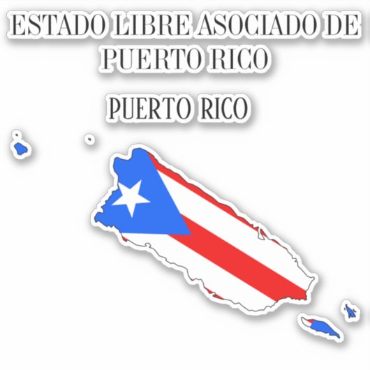 Overzicht van de plattegrond Puerto Rico Sticker (Voorkant)